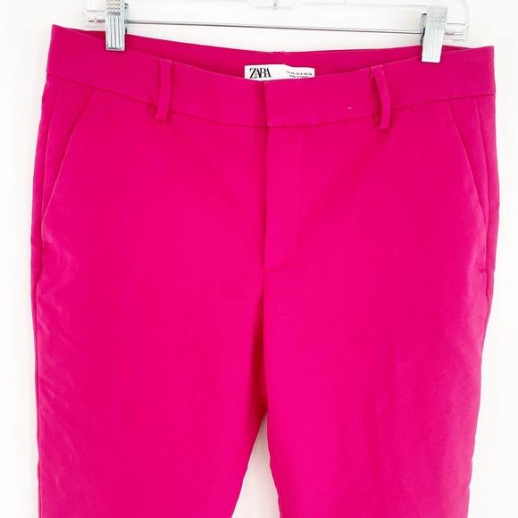 Zara Chino Fit Pink Trouser Dress Pants Pink 8 - Picture 5 of 10